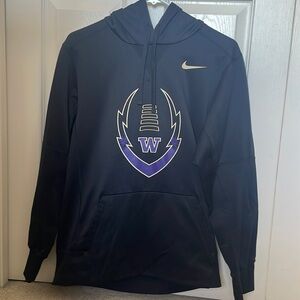 Washington Huskies Football Nike Sweatshirt Hoodie Black Adult S